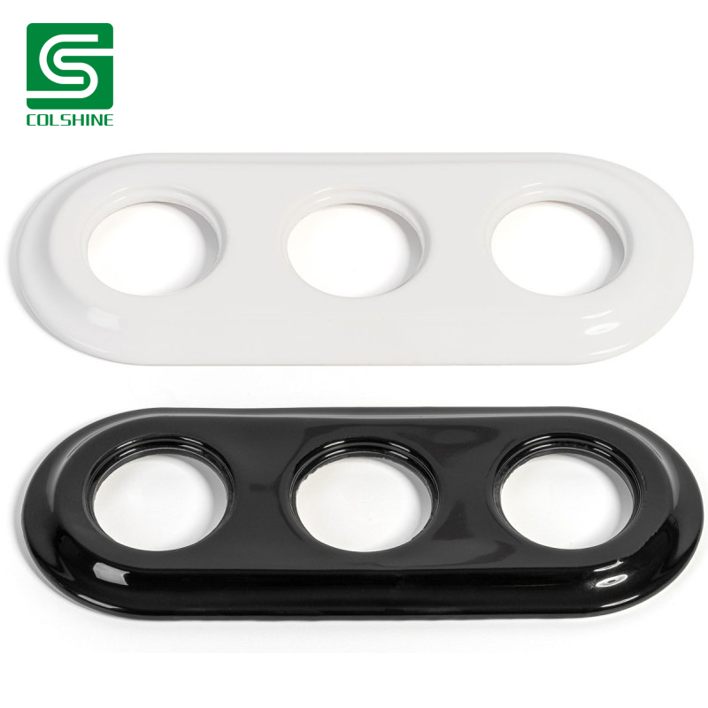 Ceramic frames for triple switch and sockets